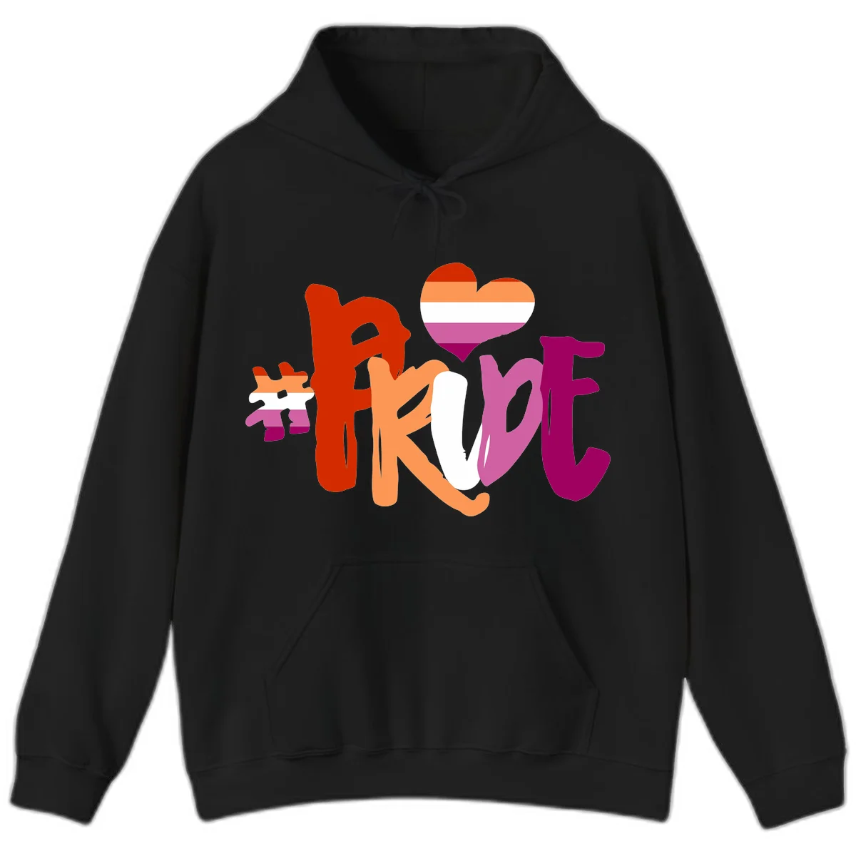 Love pride heart flag design with colorful letters, rainbow heart, and puzzle pieces in pride colors in Black