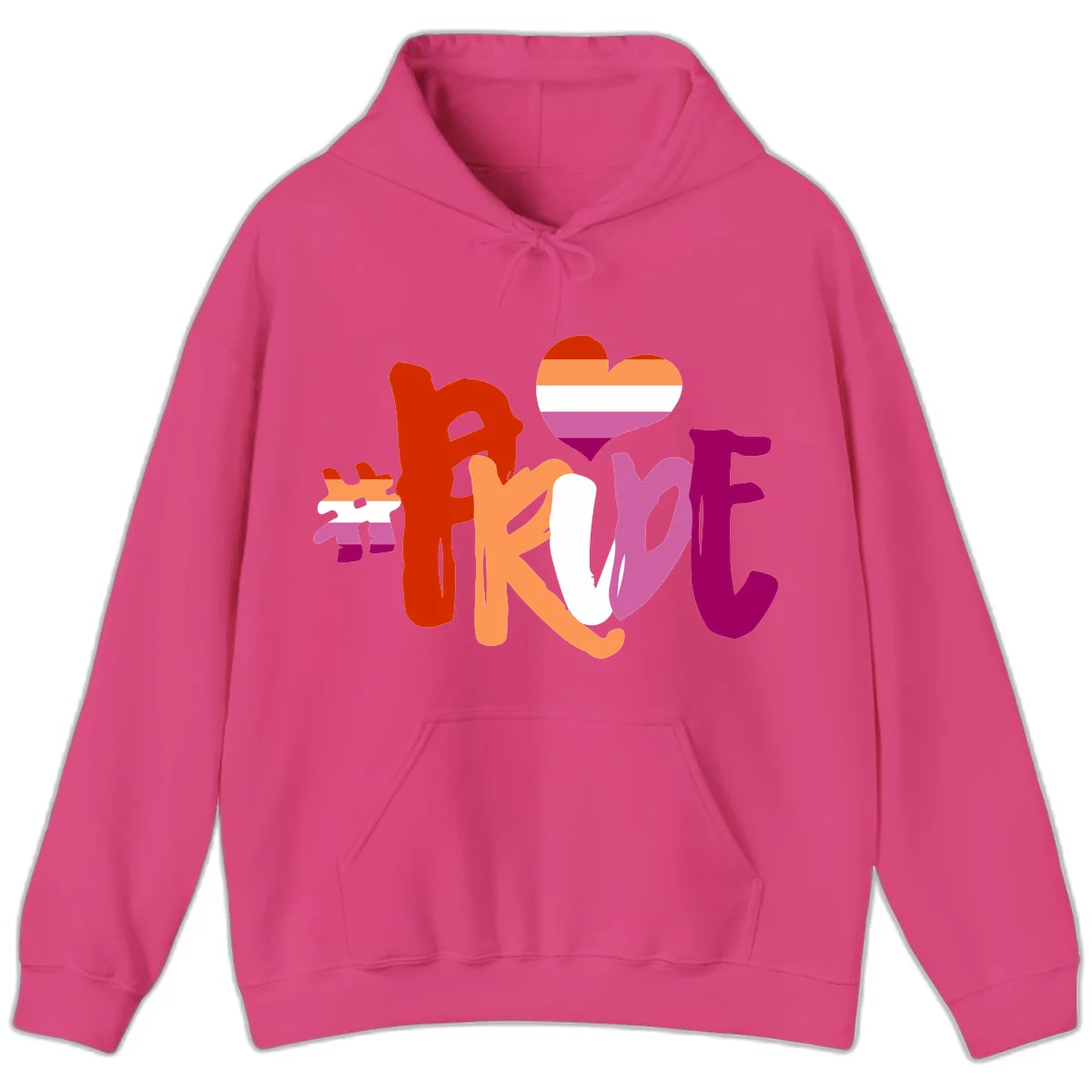 Love pride heart flag design with colorful letters, rainbow heart, and puzzle pieces in pride colors in Heliconia