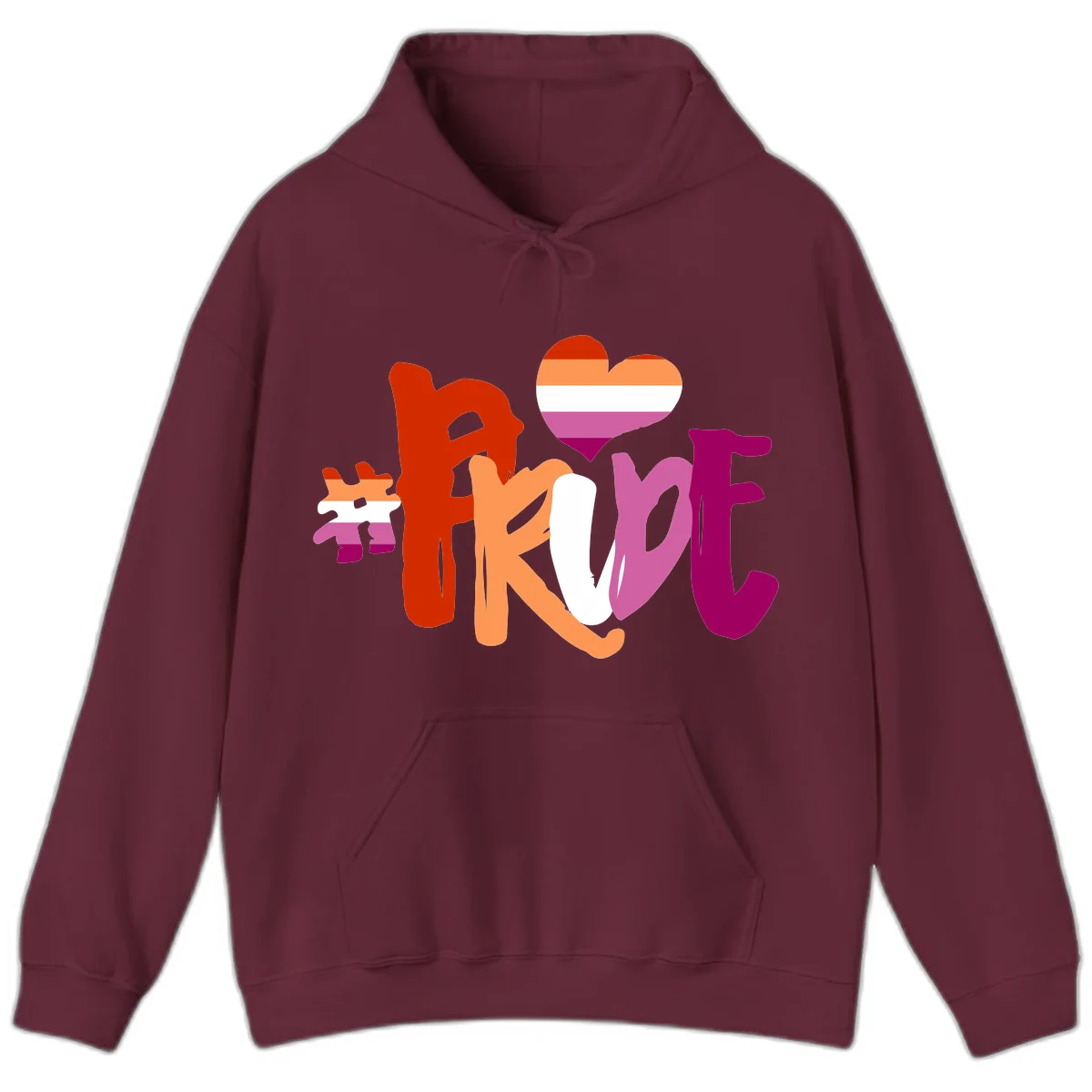 Love pride heart flag design with colorful letters, rainbow heart, and puzzle pieces in pride colors in Maroon