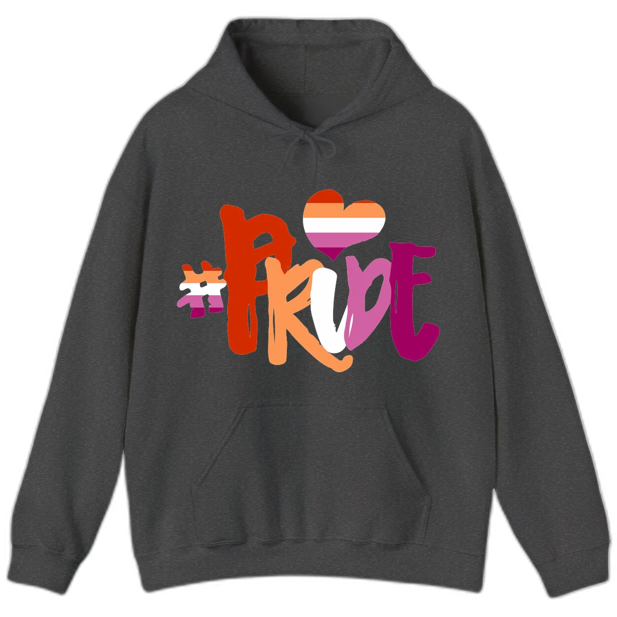 Love pride heart flag design with colorful letters, rainbow heart, and puzzle pieces in pride colors in Dark Heather
