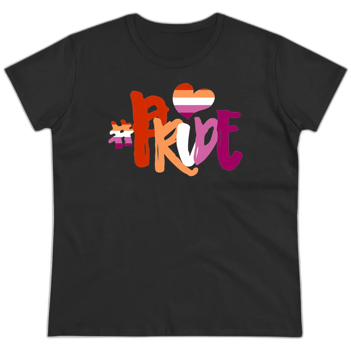 Love pride heart flag design with colorful letters, rainbow heart, and puzzle pieces in pride colors in Black