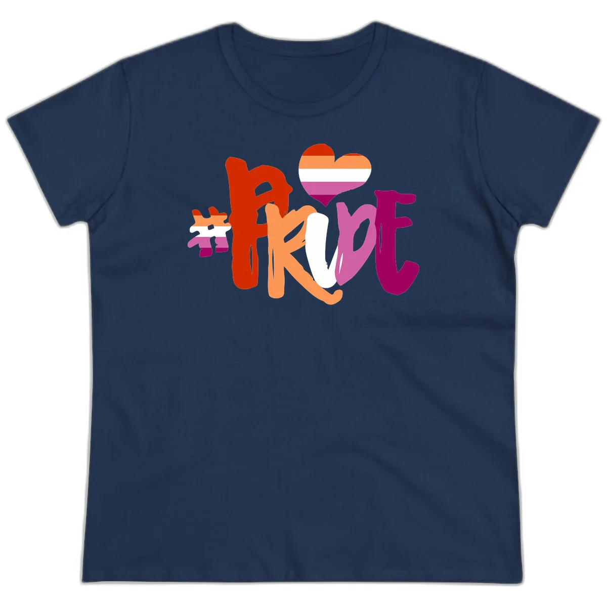 Love pride heart flag design with colorful letters, rainbow heart, and puzzle pieces in pride colors in Navy