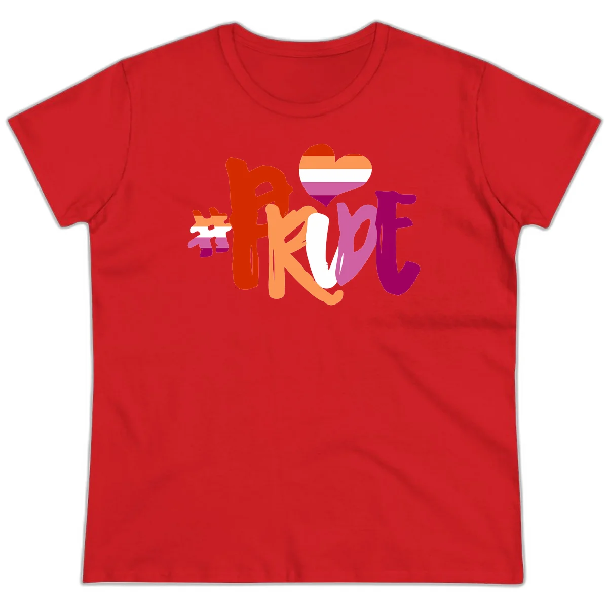 Love pride heart flag design with colorful letters, rainbow heart, and puzzle pieces in pride colors in Red