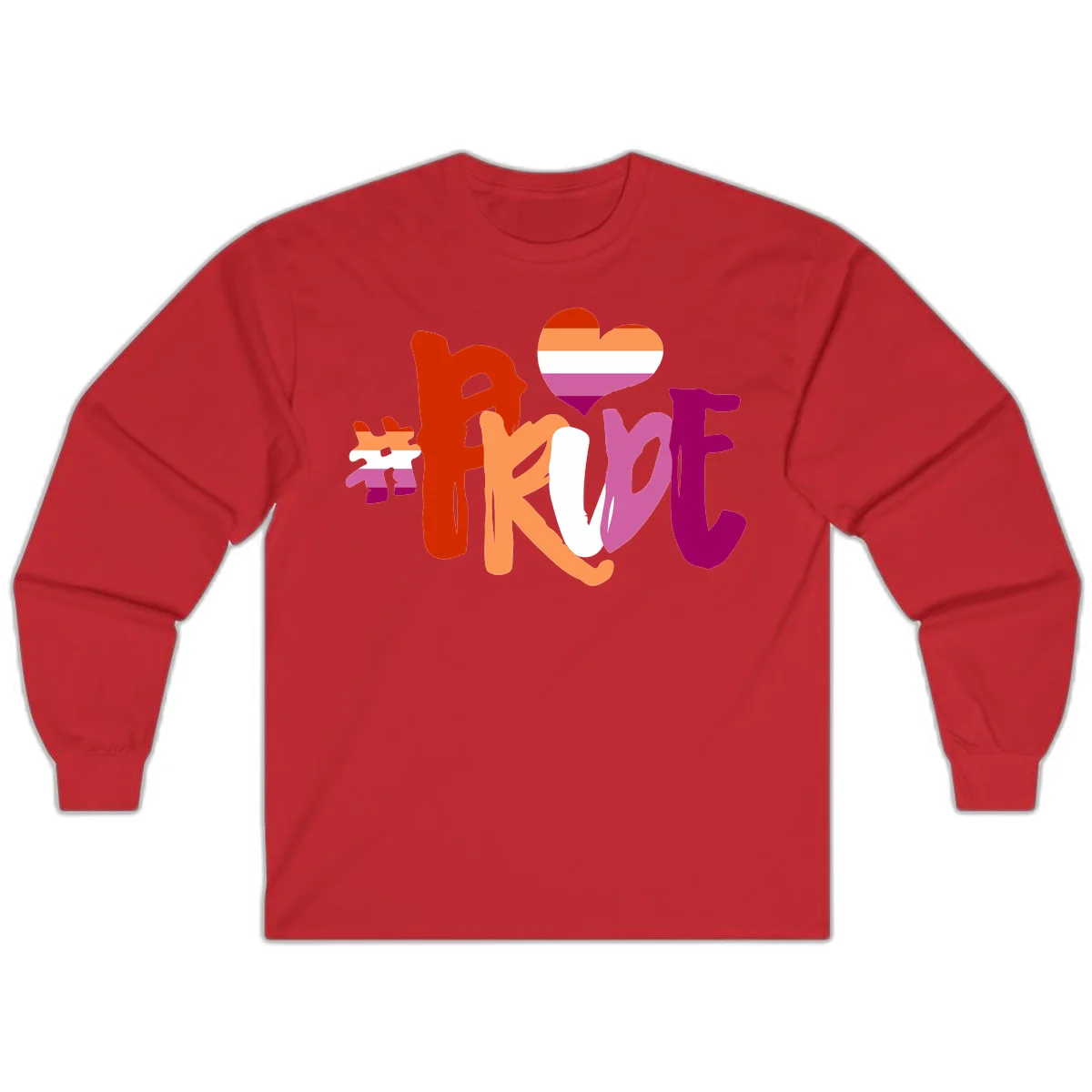 Love pride heart flag design with colorful letters, rainbow heart, and puzzle pieces in pride colors in Red