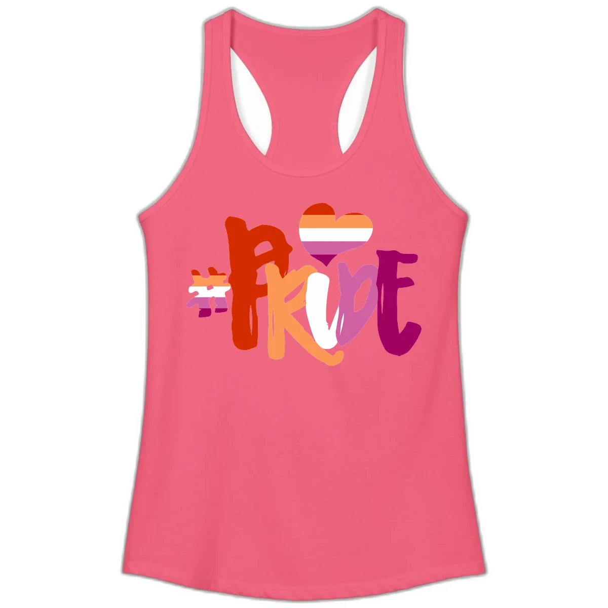Love pride heart flag design with colorful letters, rainbow heart, and puzzle pieces in pride colors in Hot Pink