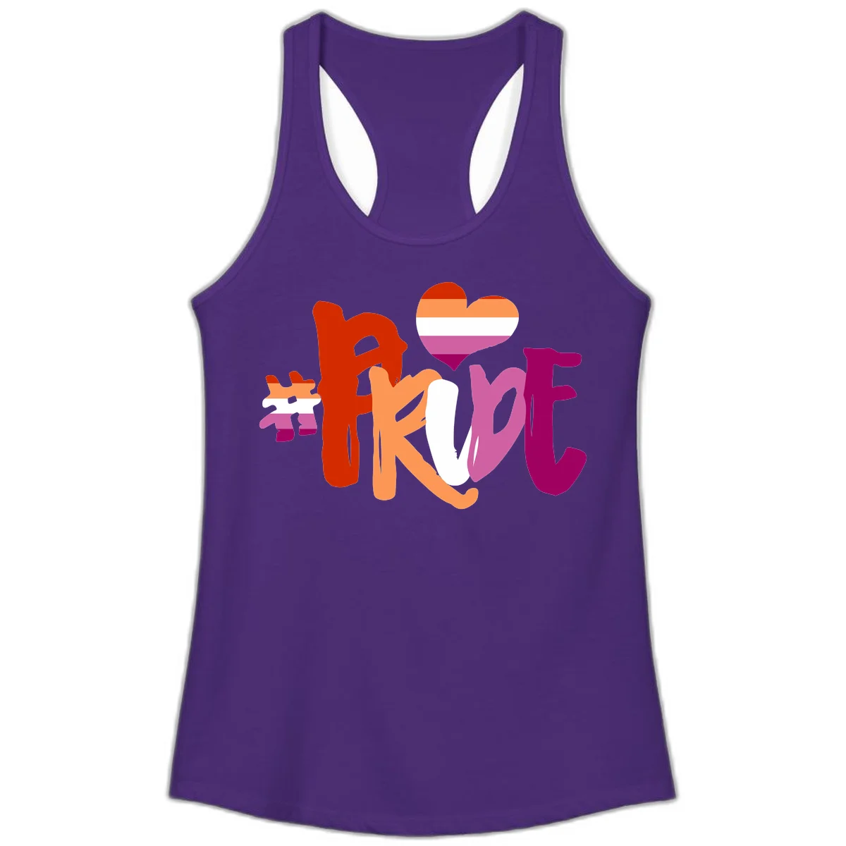 Love pride heart flag design with colorful letters, rainbow heart, and puzzle pieces in pride colors in Solid Purple Rush