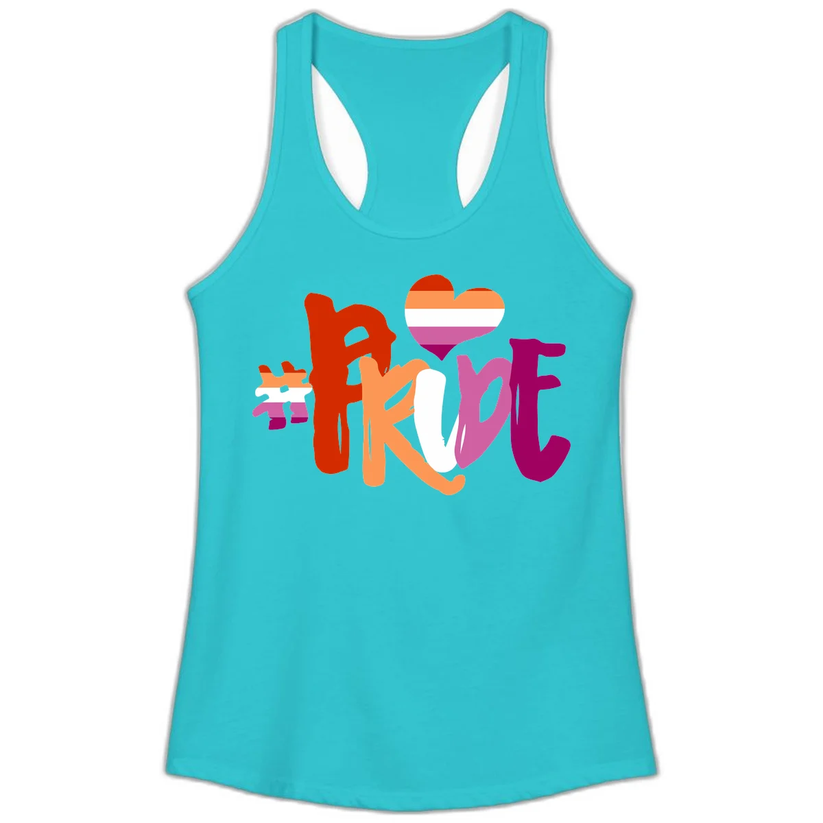 Love pride heart flag design with colorful letters, rainbow heart, and puzzle pieces in pride colors in Solid Tahiti Blue