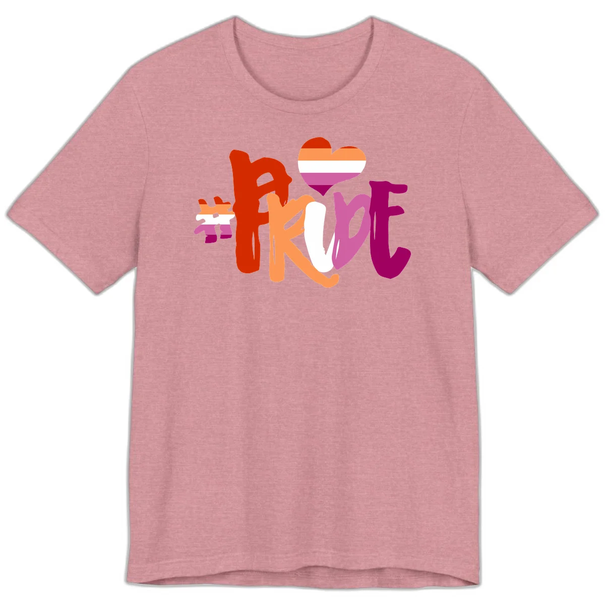 Love pride heart flag design with colorful letters, rainbow heart, and puzzle pieces in pride colors in Heather Orchid