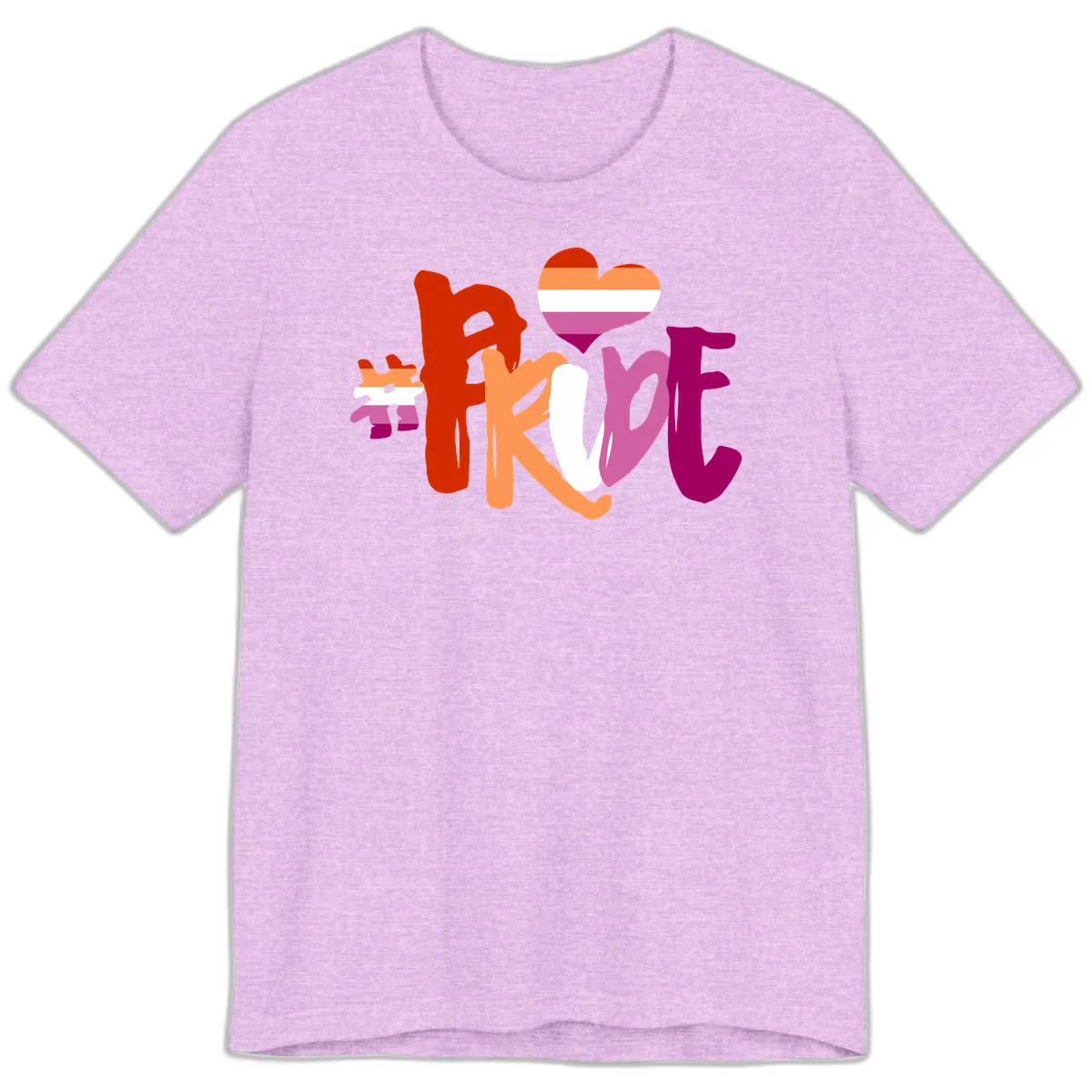 Love pride heart flag design with colorful letters, rainbow heart, and puzzle pieces in pride colors in Heather Prism Lilac