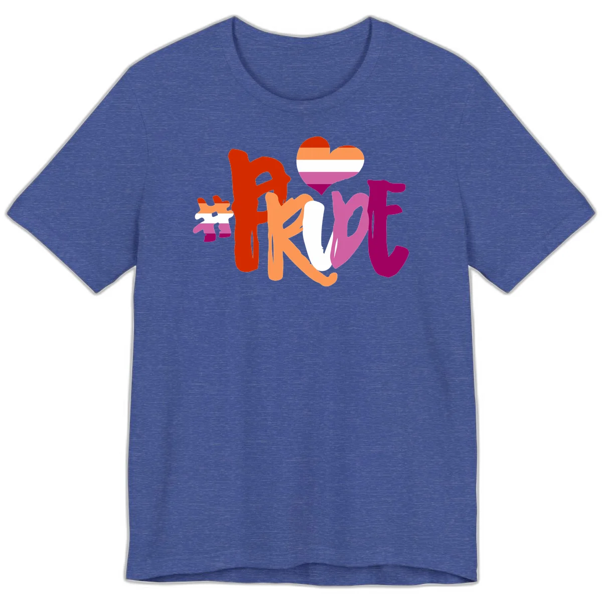 Love pride heart flag design with colorful letters, rainbow heart, and puzzle pieces in pride colors in Heather True Royal