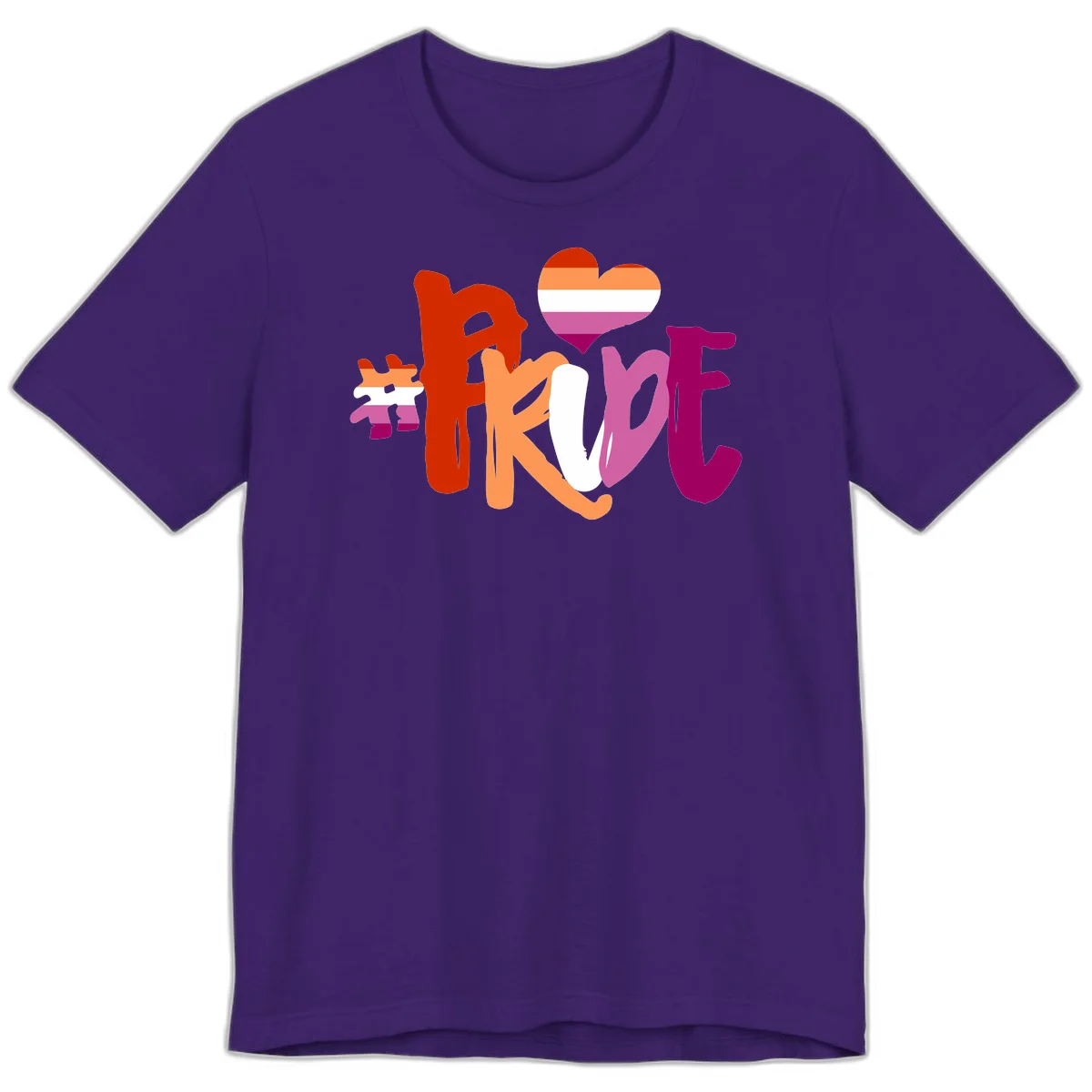 Love pride heart flag design with colorful letters, rainbow heart, and puzzle pieces in pride colors in Team Purple