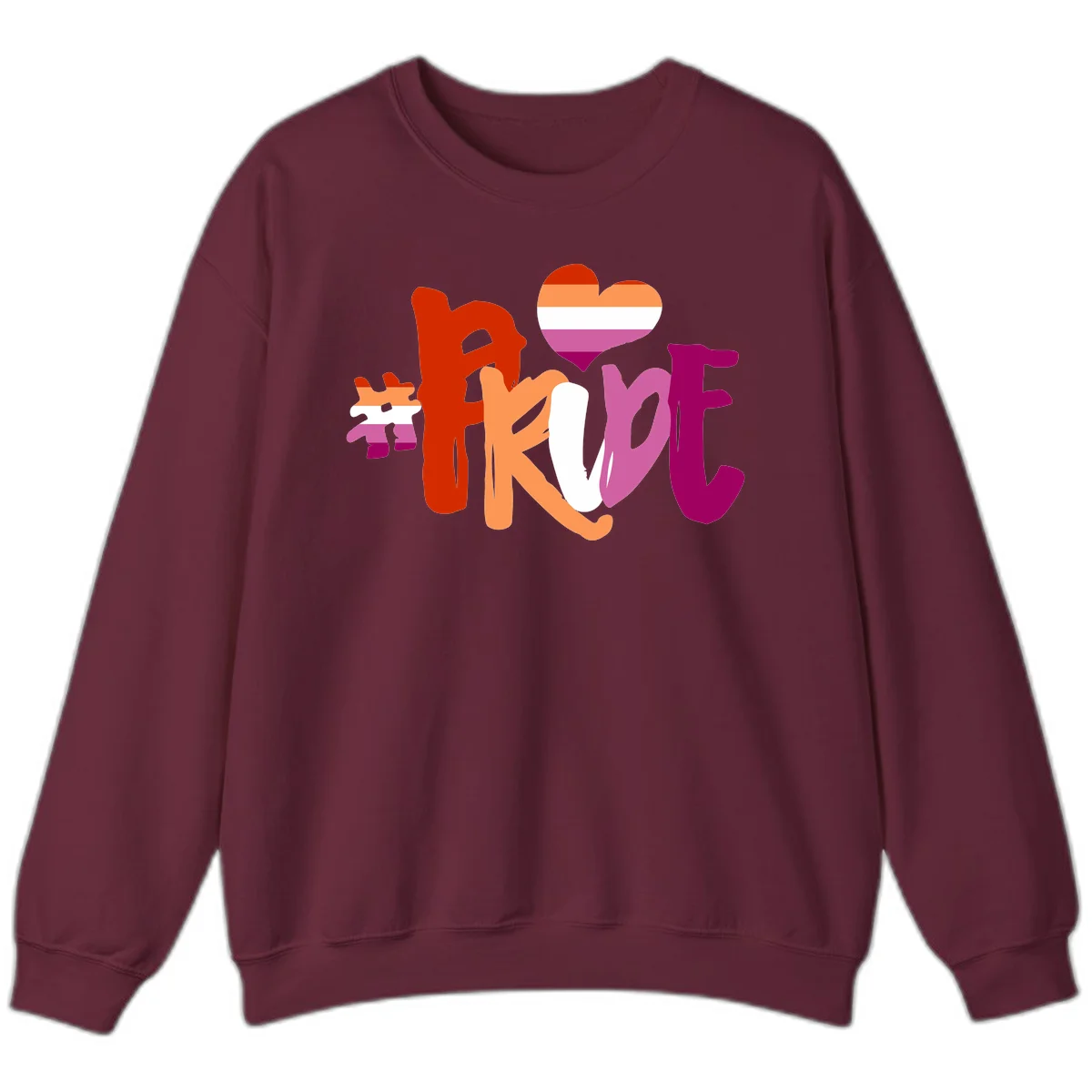 Love pride heart flag design with colorful letters, rainbow heart, and puzzle pieces in pride colors in Maroon