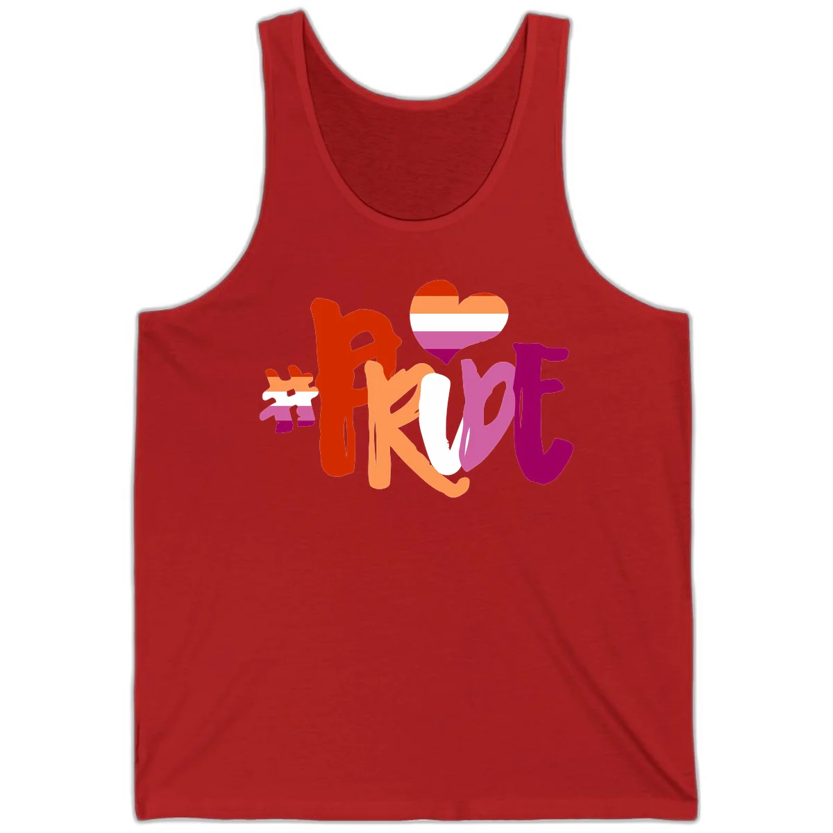 Love pride heart flag design with colorful letters, rainbow heart, and puzzle pieces in pride colors in Red