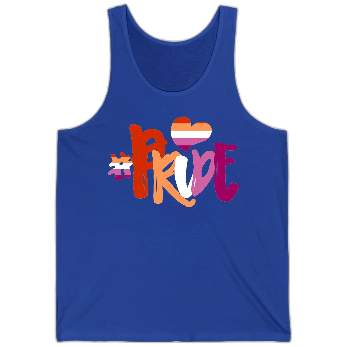 Love pride heart flag design with colorful letters, rainbow heart, and puzzle pieces in pride colors in True Royal