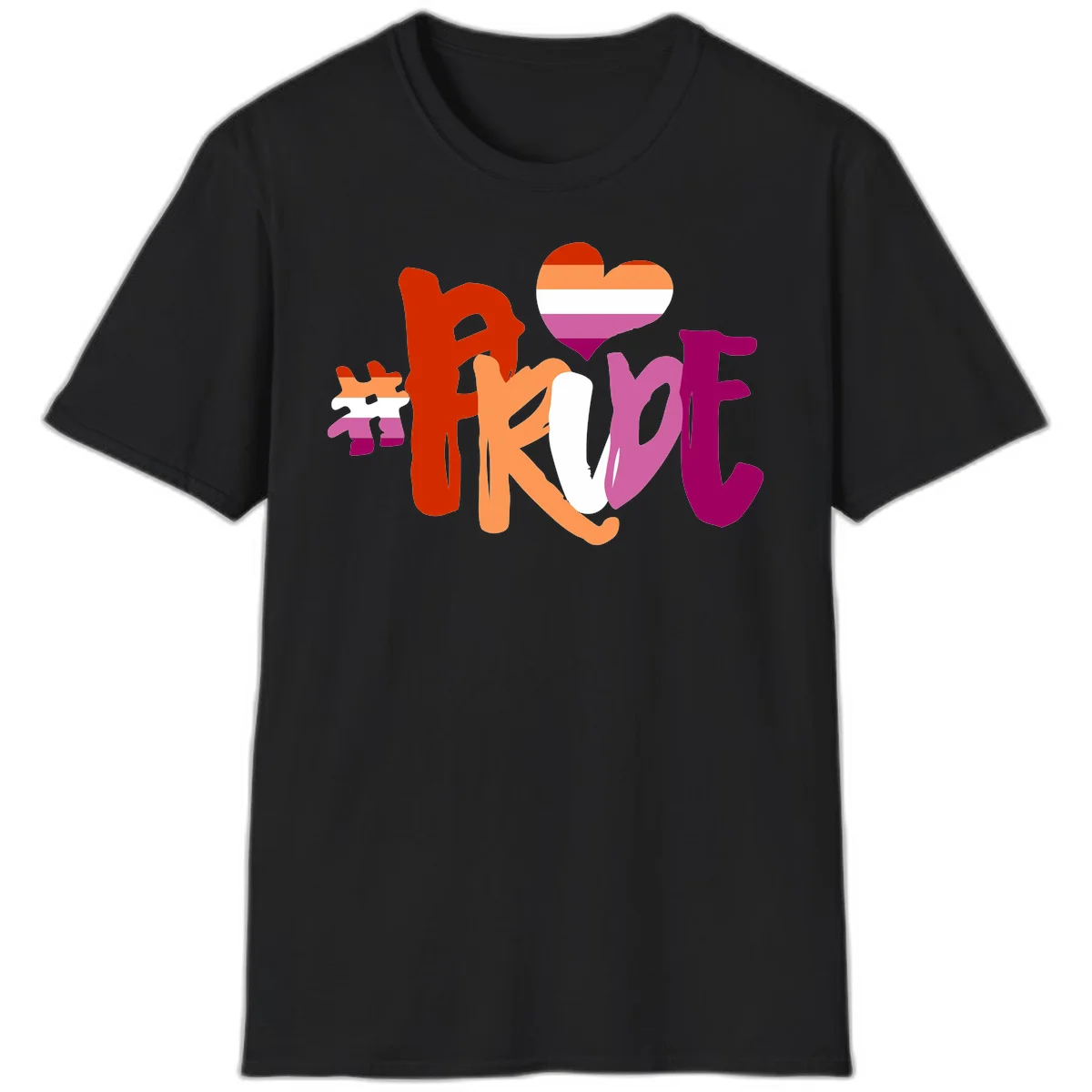 Love pride heart flag design with colorful letters, rainbow heart, and puzzle pieces in pride colors in Black