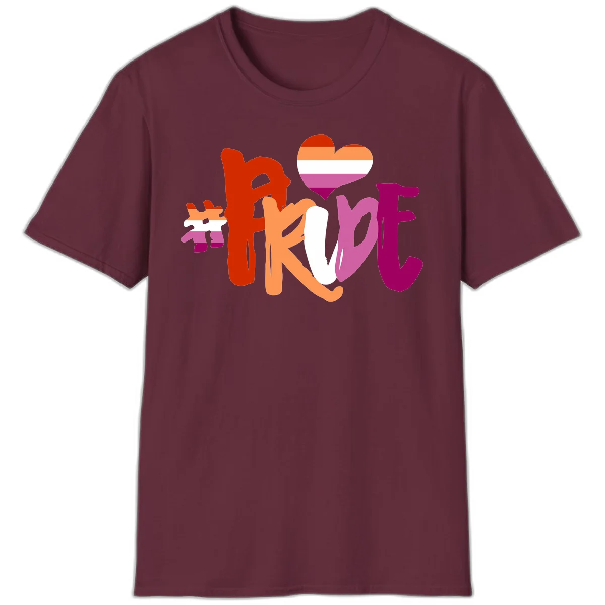 Love pride heart flag design with colorful letters, rainbow heart, and puzzle pieces in pride colors in Maroon