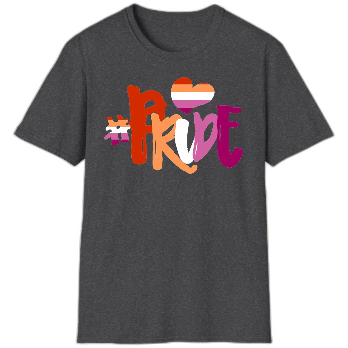 Love pride heart flag design with colorful letters, rainbow heart, and puzzle pieces in pride colors in Dark Heather