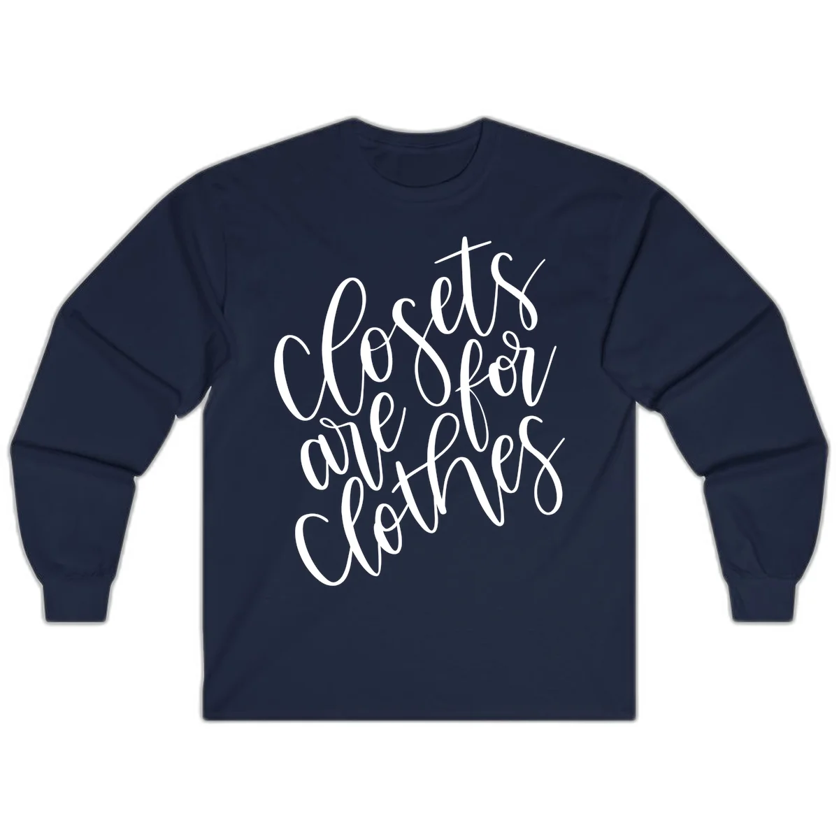 White calligraphy text reading 'We are all connected' with intertwining letters on gray background in Navy