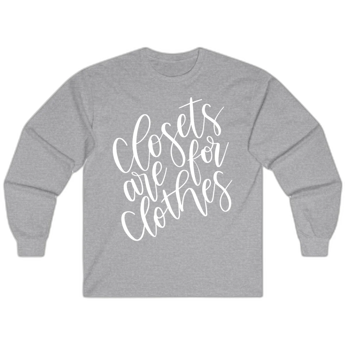 White calligraphy text reading 'We are all connected' with intertwining letters on gray background in Sport Grey