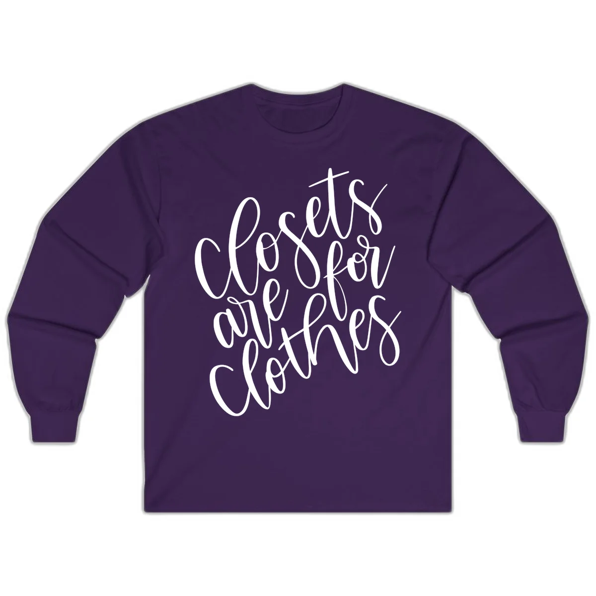 White calligraphy text reading 'We are all connected' with intertwining letters on gray background in Purple