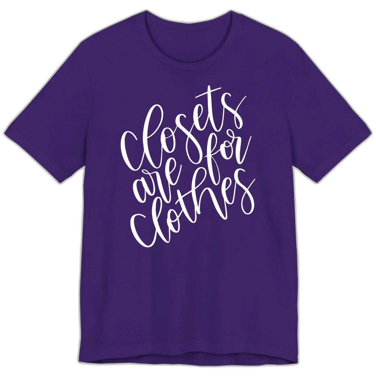 White calligraphy text reading 'We are all connected' with intertwining letters on gray background in Team Purple