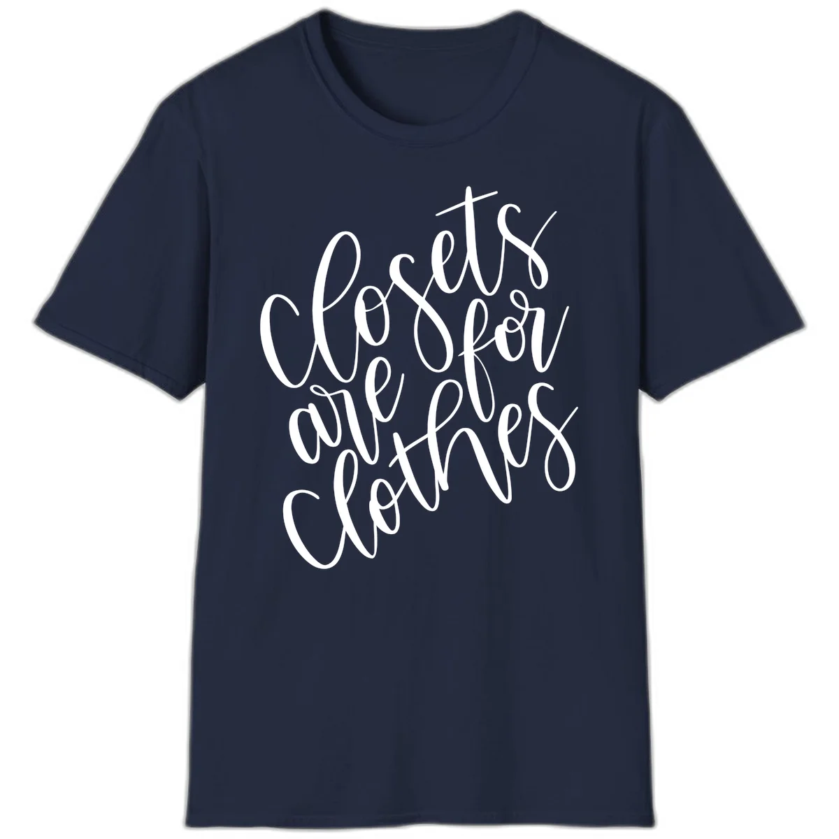 White calligraphy text reading 'We are all connected' with intertwining letters on gray background in Navy