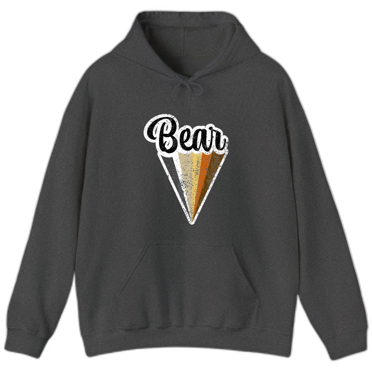Retro vintage ice cream cone with Neapolitan flavors and 'Brood' text in distressed style in Dark Heather