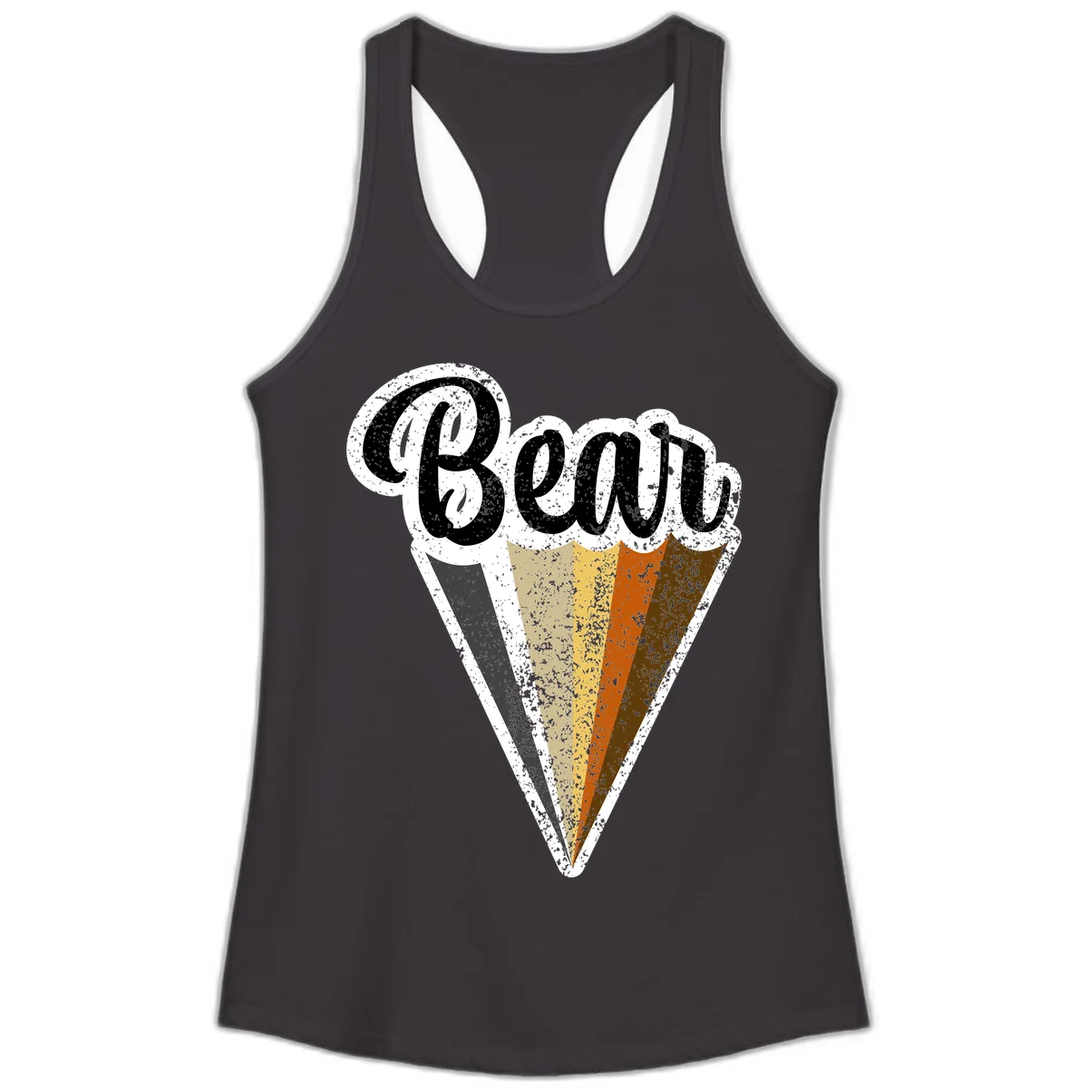 Retro vintage ice cream cone with Neapolitan flavors and 'Brood' text in distressed style in Black