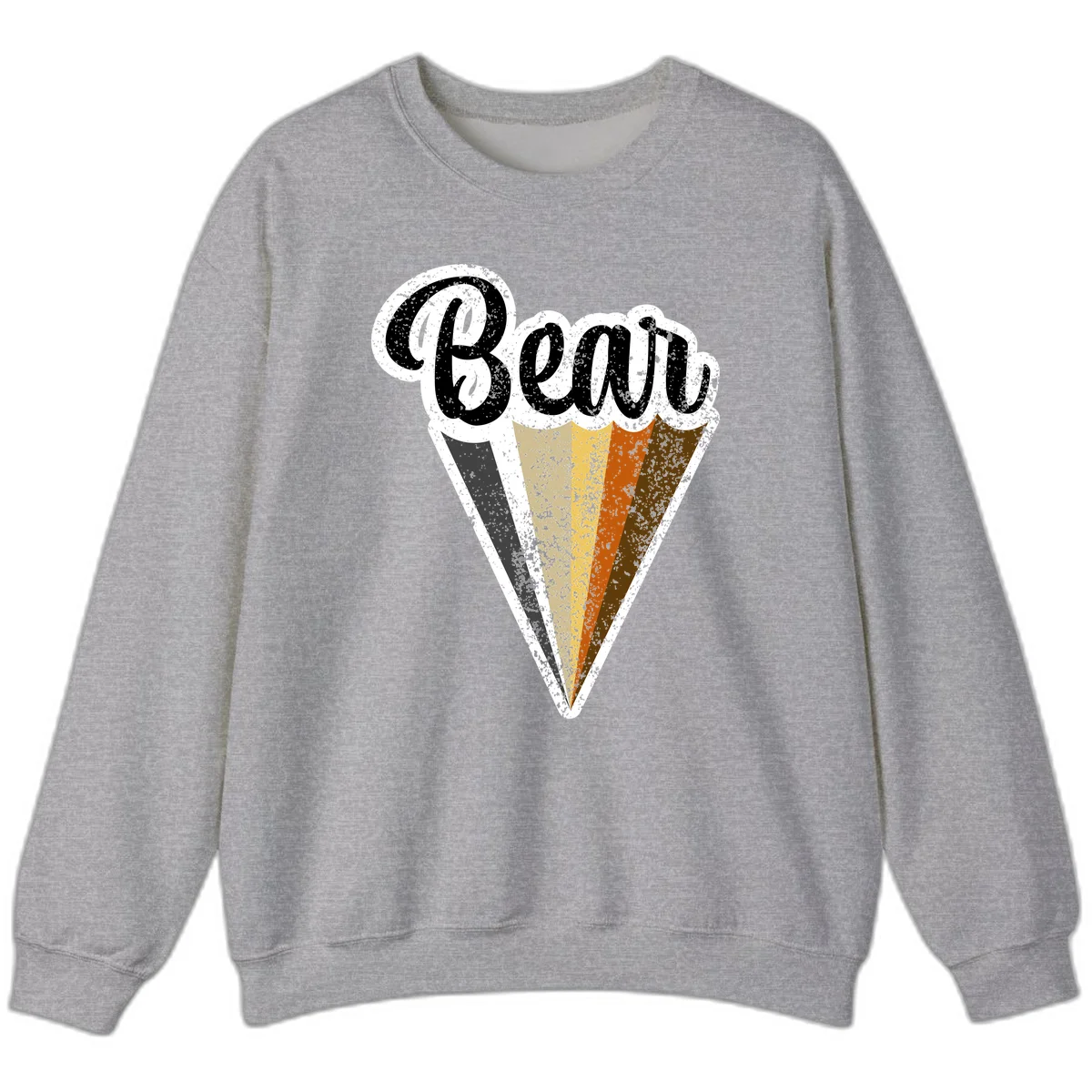 Retro vintage ice cream cone with Neapolitan flavors and 'Brood' text in distressed style in Sport Grey