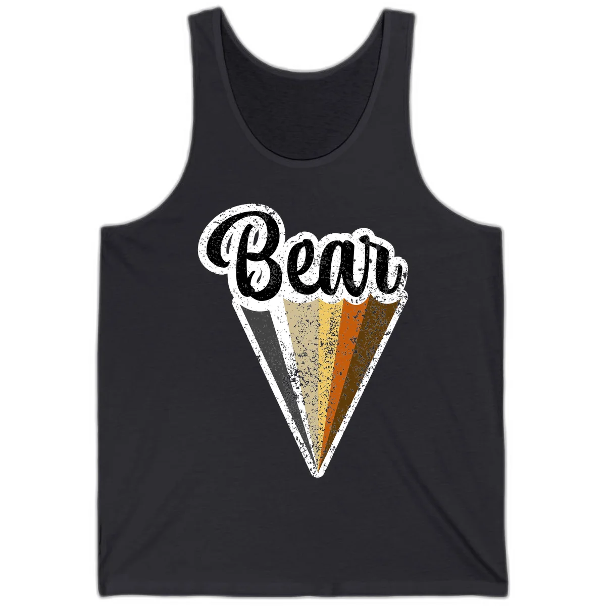 Retro vintage ice cream cone with Neapolitan flavors and 'Brood' text in distressed style in Dark Grey