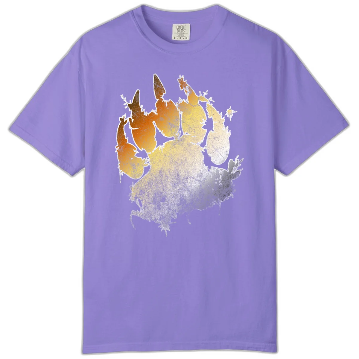 Russia heat map gradient design featuring warm brown and orange tones in the west transitioning to pale yellow and cream in the east in Violet