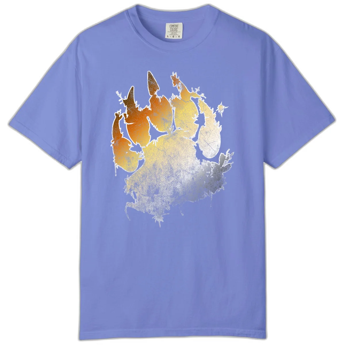 Russia heat map gradient design featuring warm brown and orange tones in the west transitioning to pale yellow and cream in the east in Flo Blue