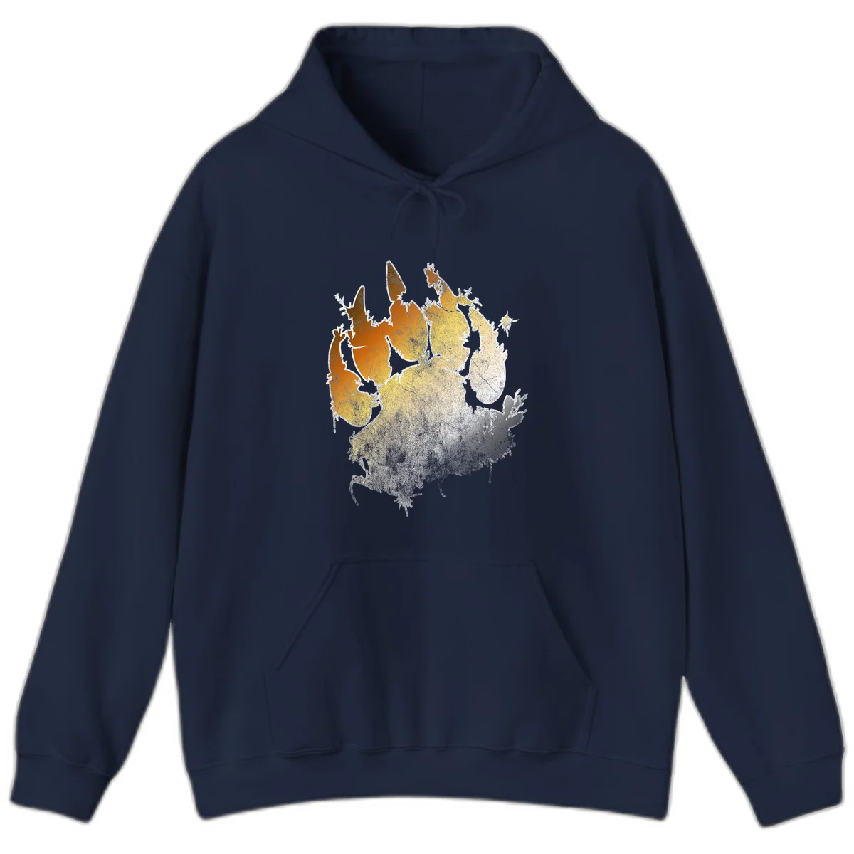 Russia heat map gradient design featuring warm brown and orange tones in the west transitioning to pale yellow and cream in the east in Navy