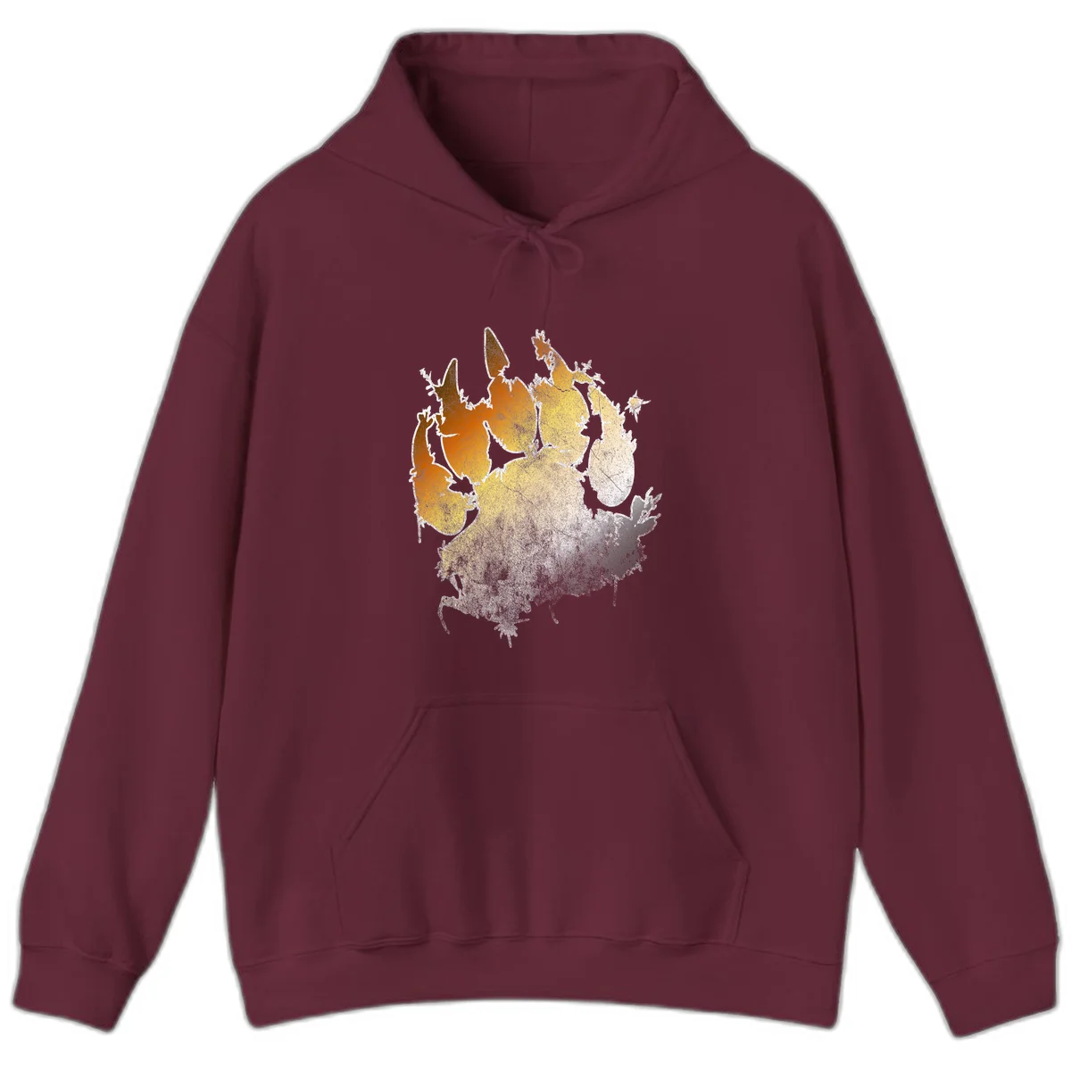 Russia heat map gradient design featuring warm brown and orange tones in the west transitioning to pale yellow and cream in the east in Maroon