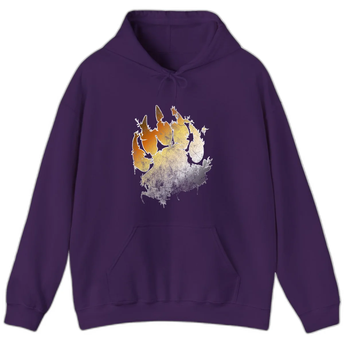 Russia heat map gradient design featuring warm brown and orange tones in the west transitioning to pale yellow and cream in the east in Purple