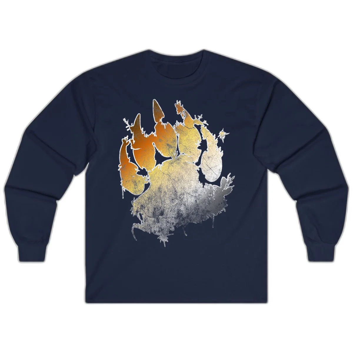 Russia heat map gradient design featuring warm brown and orange tones in the west transitioning to pale yellow and cream in the east in Navy