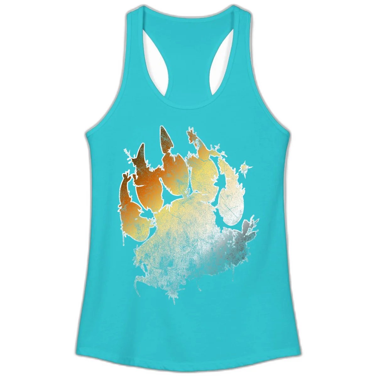 Russia heat map gradient design featuring warm brown and orange tones in the west transitioning to pale yellow and cream in the east in Solid Tahiti Blue