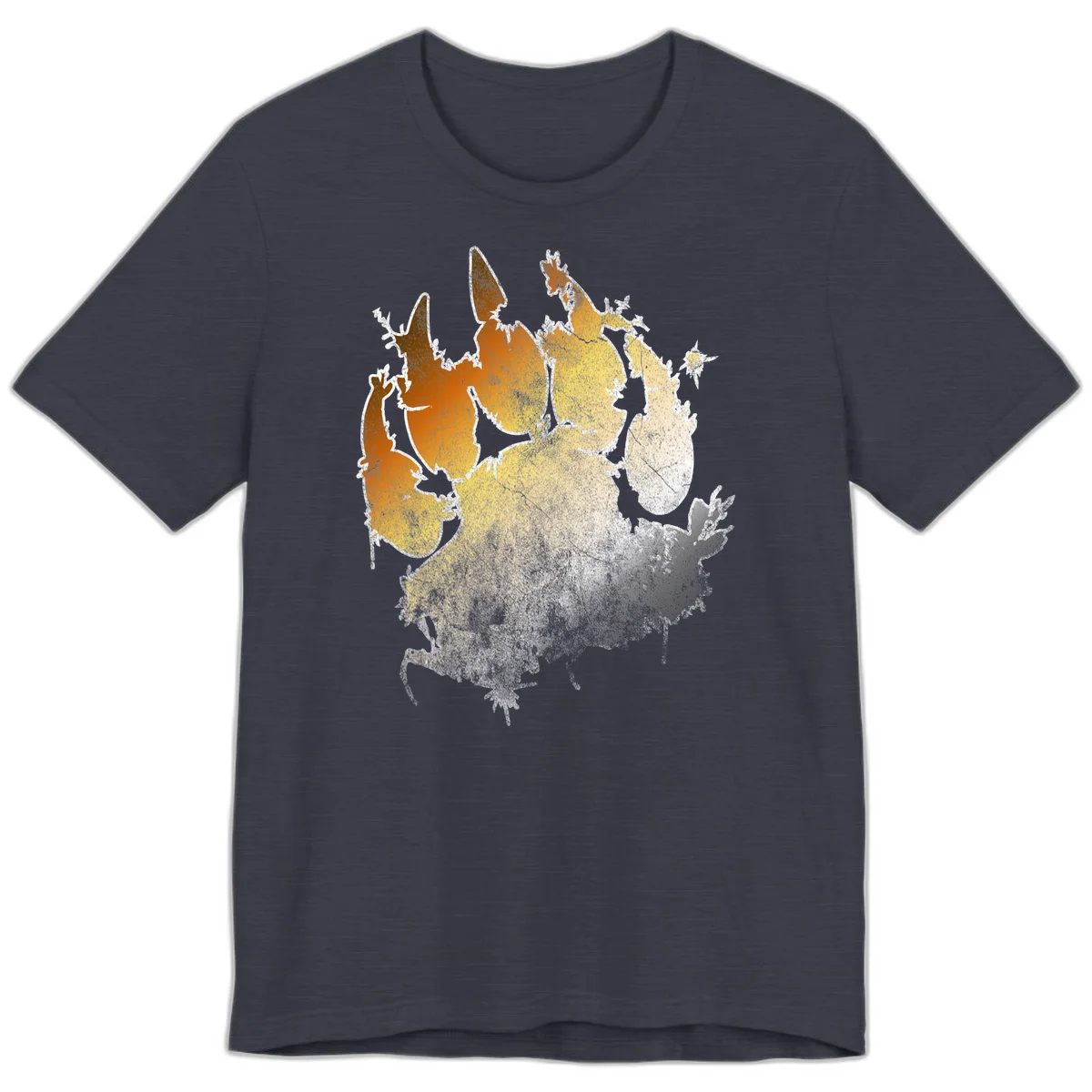 Russia heat map gradient design featuring warm brown and orange tones in the west transitioning to pale yellow and cream in the east in Heather Midnight Navy
