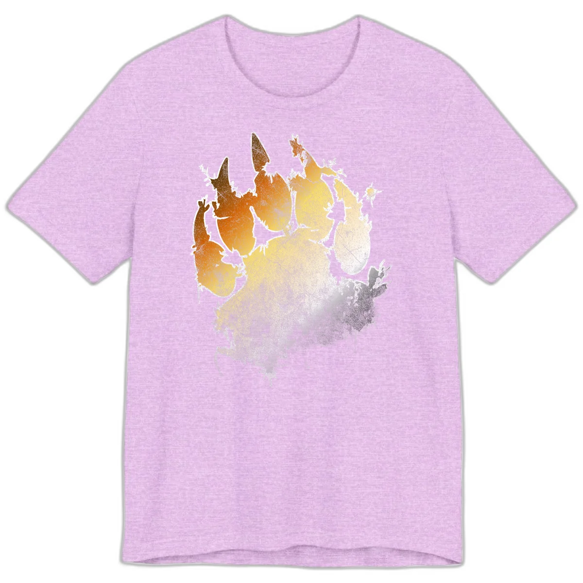 Russia heat map gradient design featuring warm brown and orange tones in the west transitioning to pale yellow and cream in the east in Heather Prism Lilac