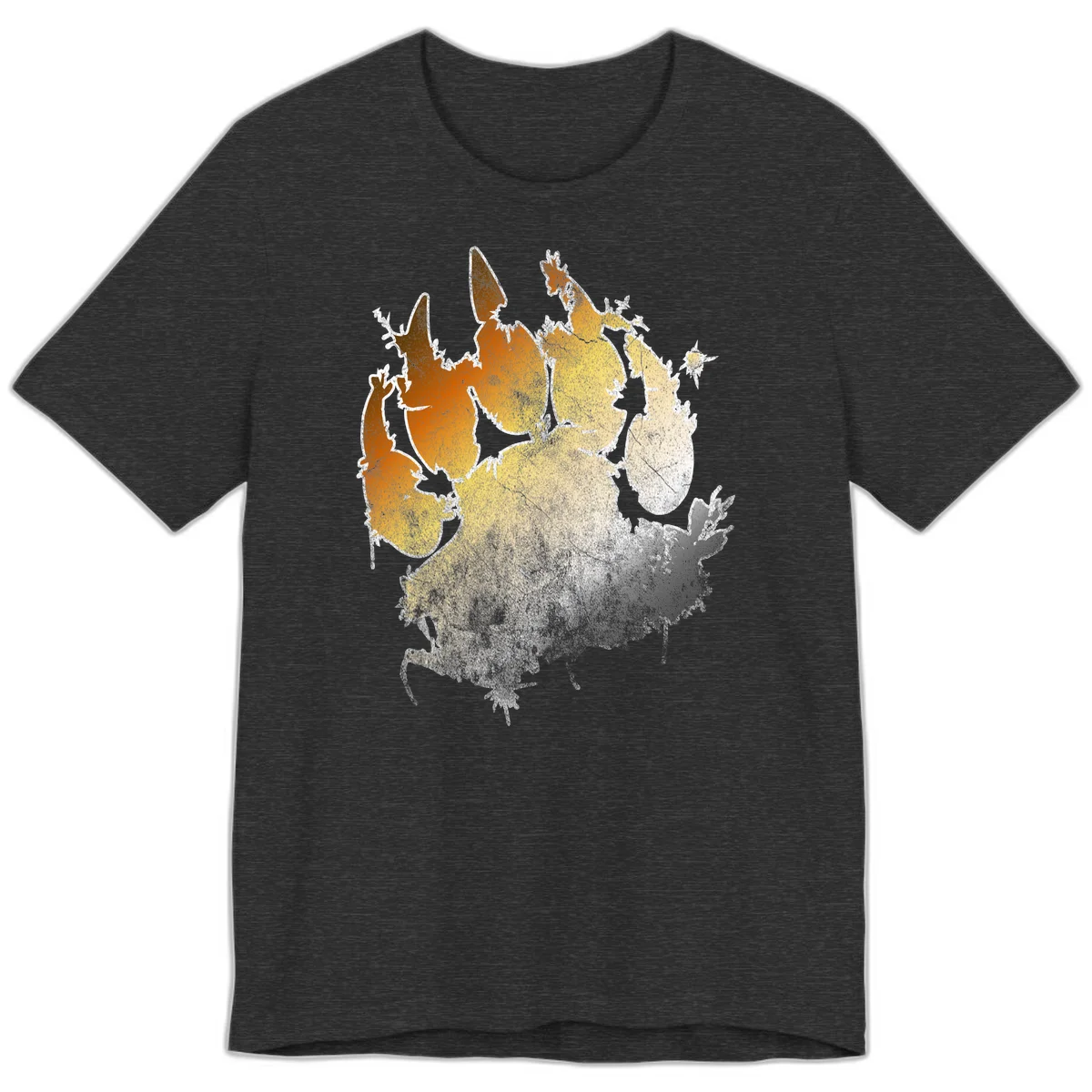 Russia heat map gradient design featuring warm brown and orange tones in the west transitioning to pale yellow and cream in the east in Dark Grey Heather