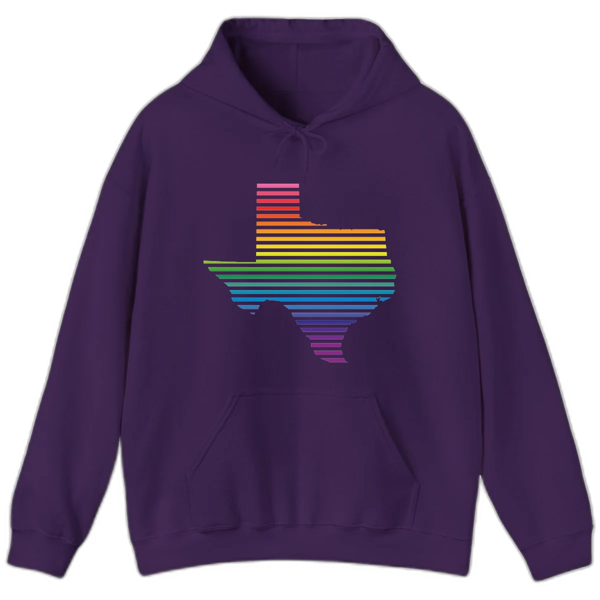 Rainbow pride spectrum design with cascading horizontal bars transitioning through all pride flag colors from pink to purple in Purple