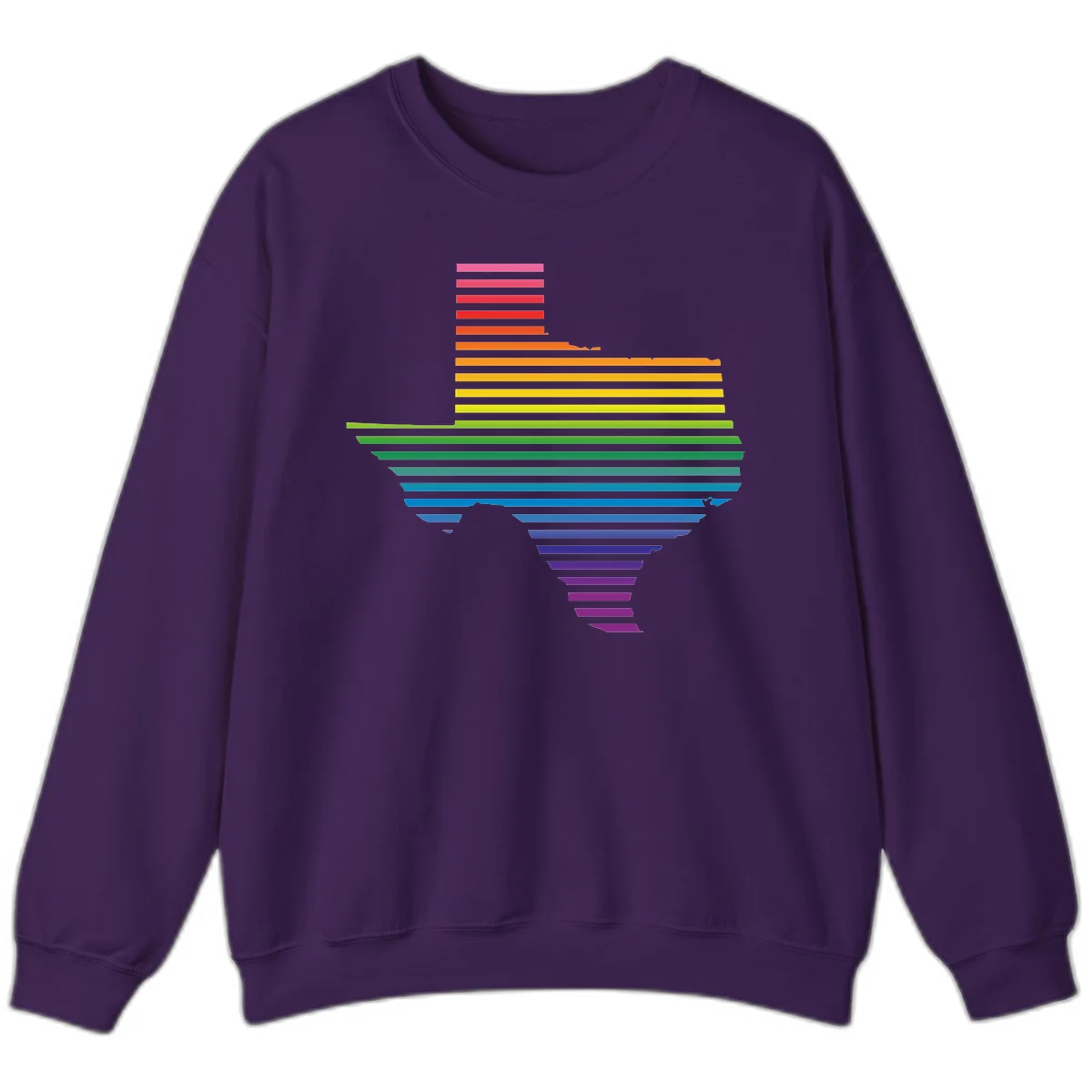 Rainbow pride spectrum design with cascading horizontal bars transitioning through all pride flag colors from pink to purple in Purple