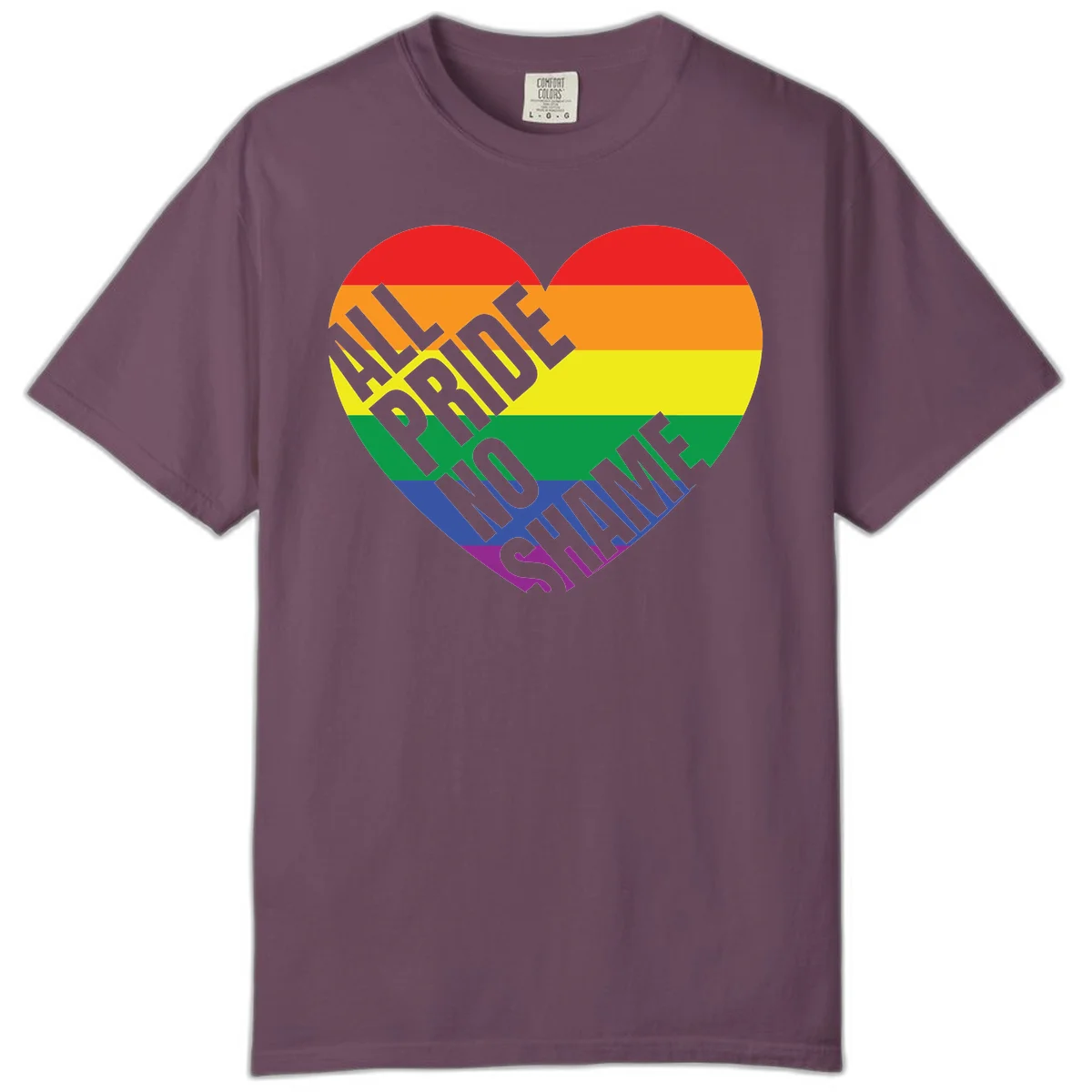 Rainbow pride heart with 'Love Is Love' text in gray, featuring red, orange, yellow, green, blue, and purple stripes symbolizing LGBTQ+ equality in Berry