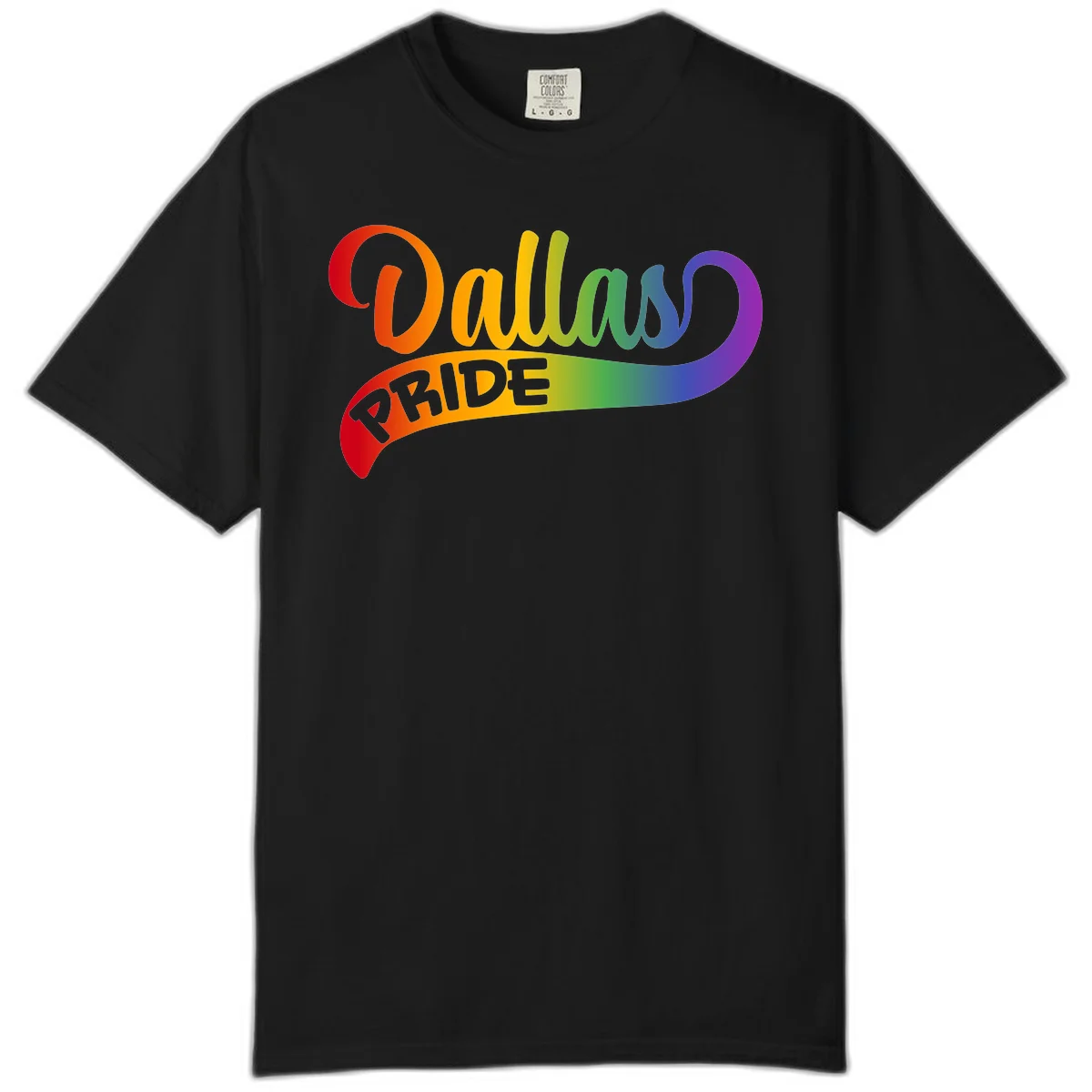 Colorful equality pride rainbow gradient design with flowing text and vibrant spectrum colors in Black