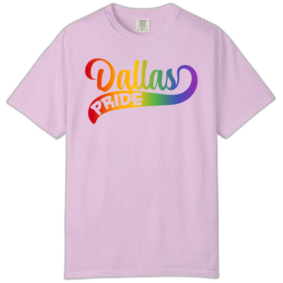 Colorful equality pride rainbow gradient design with flowing text and vibrant spectrum colors in Orchid