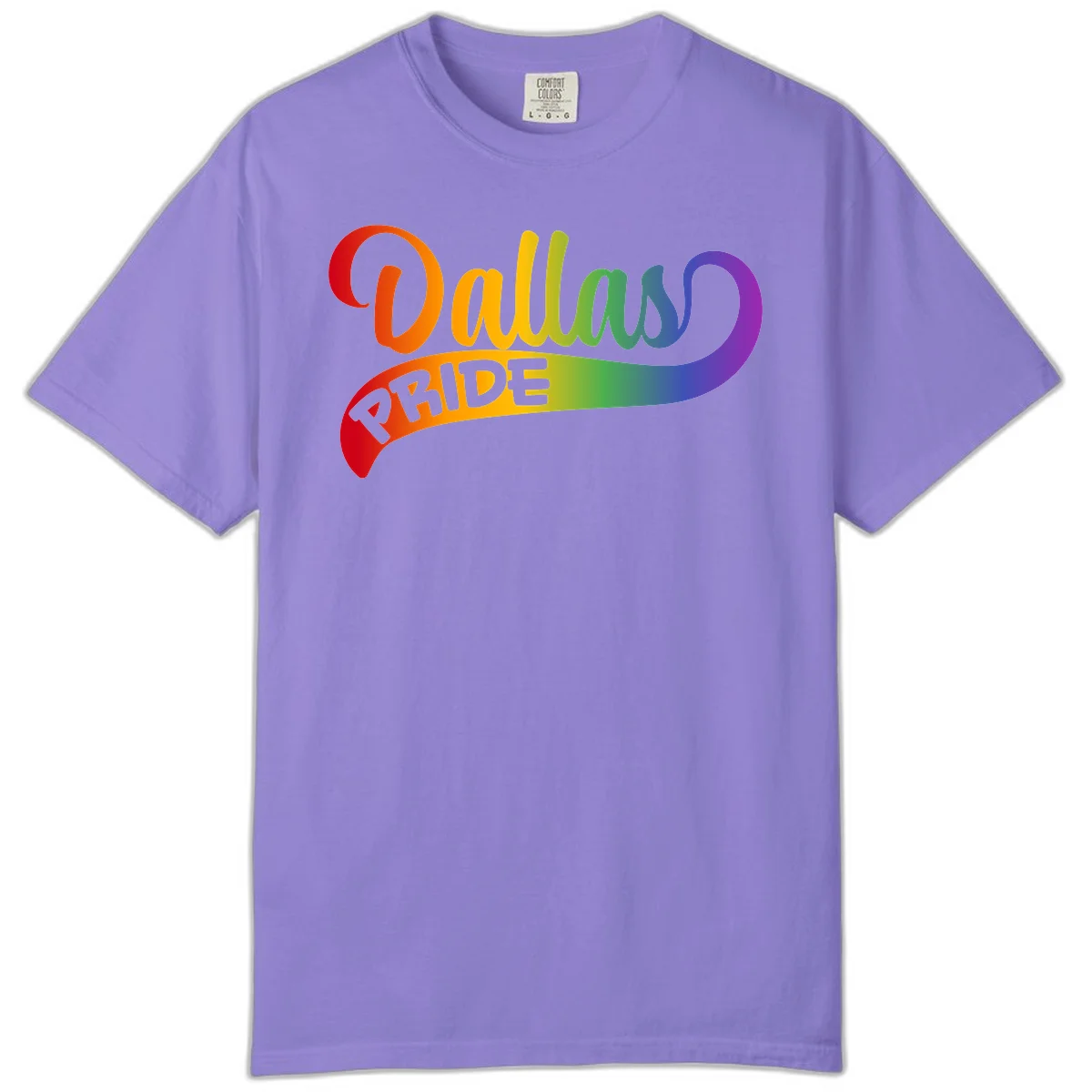 Colorful equality pride rainbow gradient design with flowing text and vibrant spectrum colors in Violet