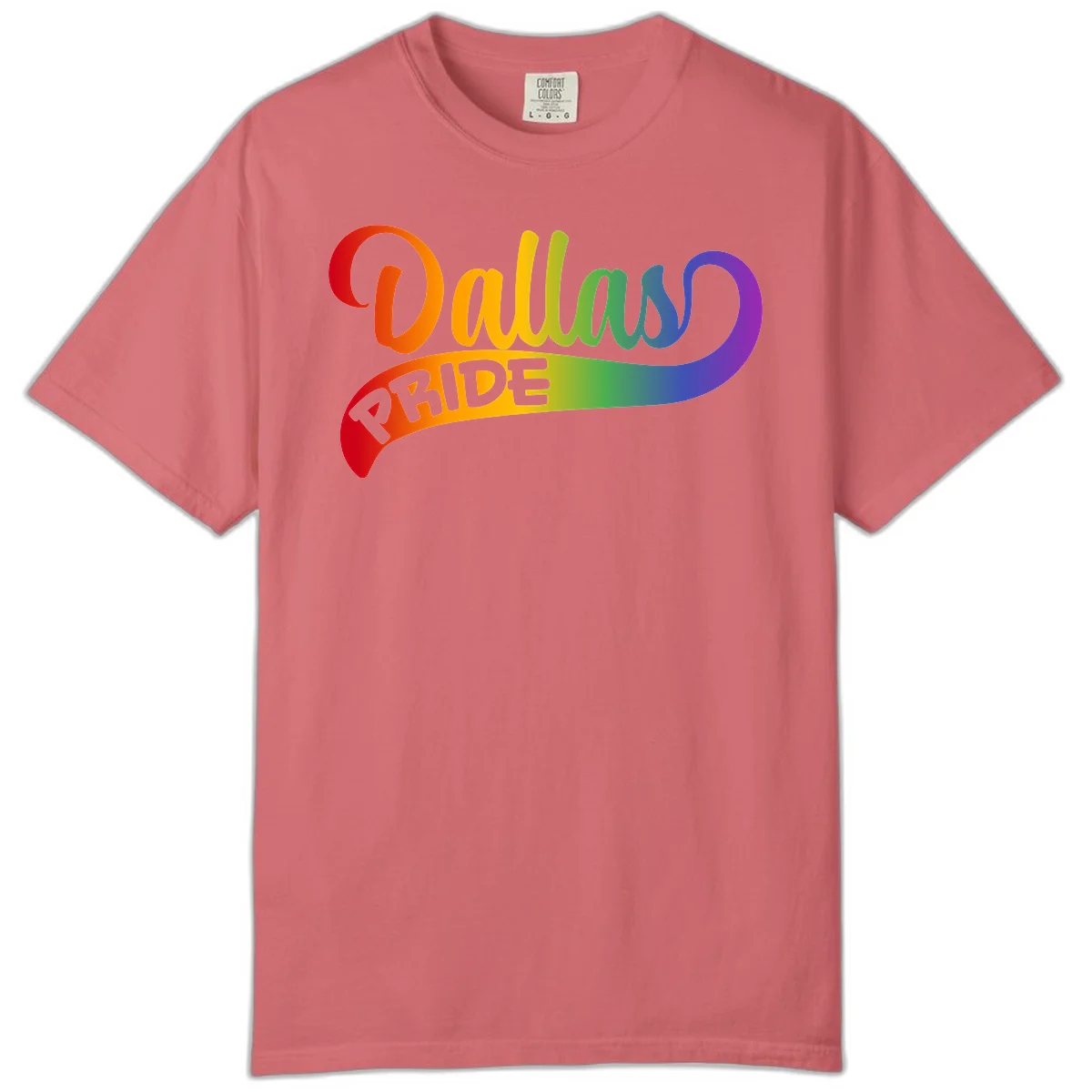 Colorful equality pride rainbow gradient design with flowing text and vibrant spectrum colors in Watermelon