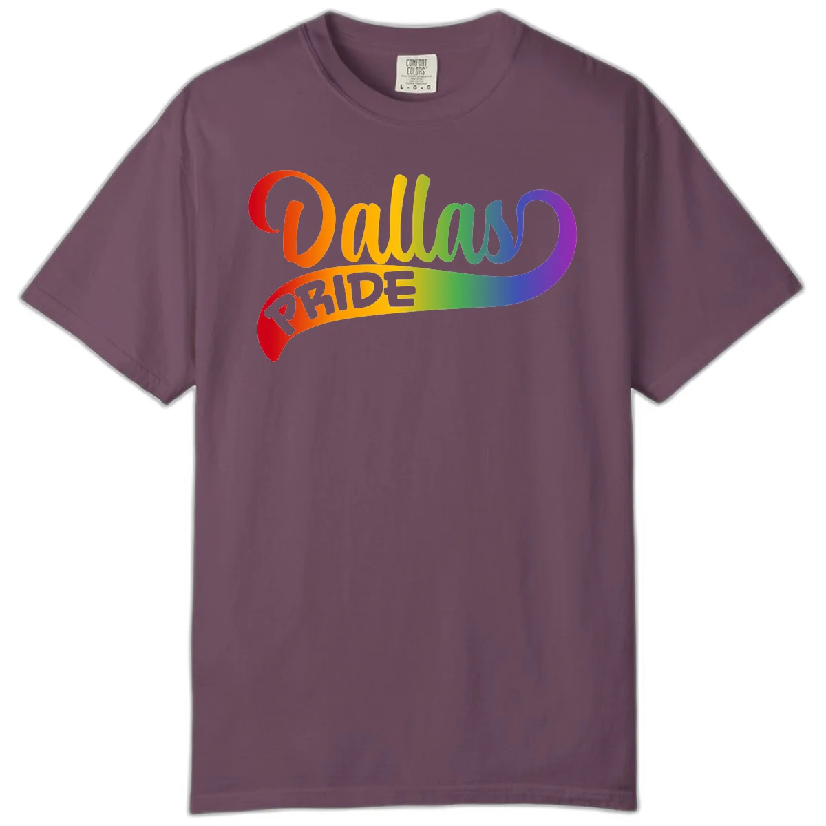 Colorful equality pride rainbow gradient design with flowing text and vibrant spectrum colors in Berry