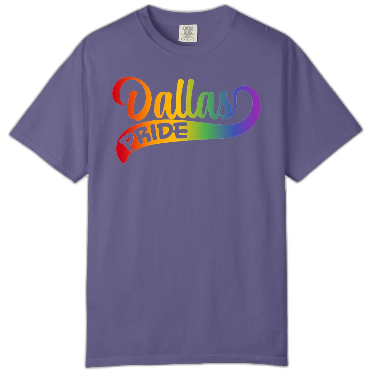 Colorful equality pride rainbow gradient design with flowing text and vibrant spectrum colors in Grape