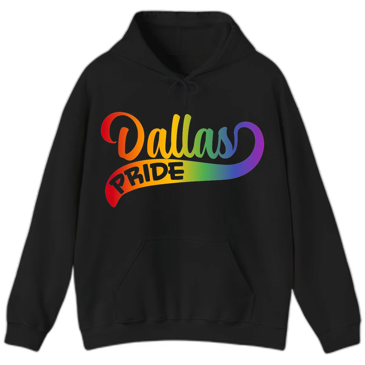 Colorful equality pride rainbow gradient design with flowing text and vibrant spectrum colors in Black